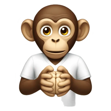 Monkey holding his brain in his hands sticker