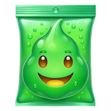 Slime emoji in a packet like in stores like regular onnea but just as emoji sticker