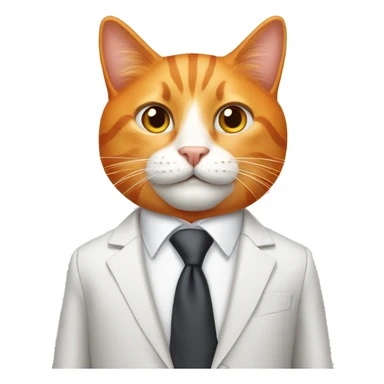 Orange cat in business suit sticker