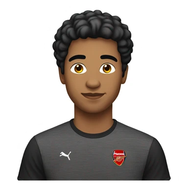 22 years old male with black hair and arsenal t-shirt  sticker