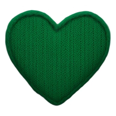 Dark green knitted heart sticker