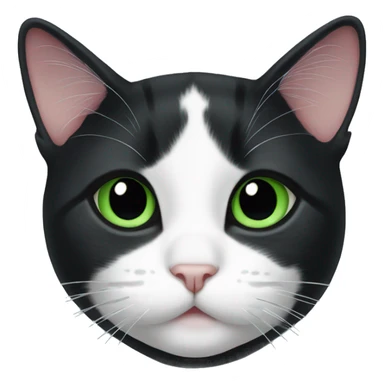 Tuxedo cat with clipped ear green eyes sticker
