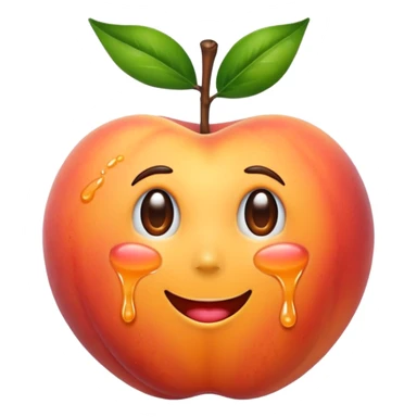 dripping peach emoji sticker