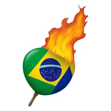 brazil flag fire sticker