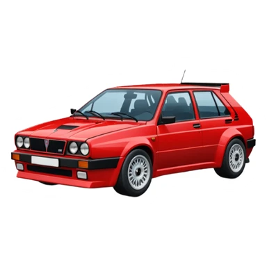 Please make an emoji of a Lancia delta hf integrale 8v fully stock make it as realistic as possible sticker