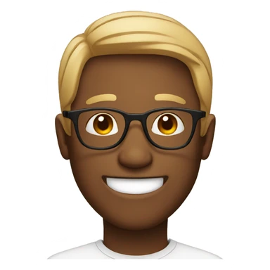 smile emoji man with brown glasses sticker