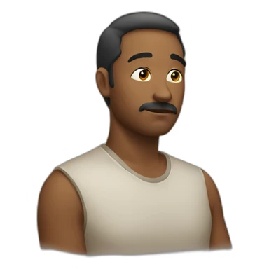 Man carefully listening sticker