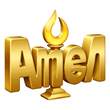 the word 'amen' in a bold, impactful emoji style sticker
