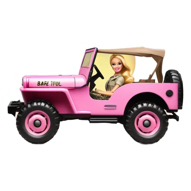 Premium Barbie jungle tour 1941 Willy’s pink jeep  sticker
