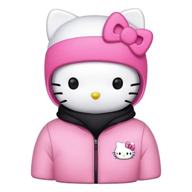 Hello kitty wearing a black ski mask sticker