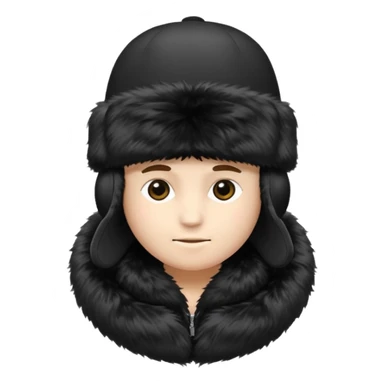 A blank Black ushanka hat sticker