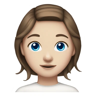 girl with brown hair, pale skin, blue eyes and bunny ears sticker