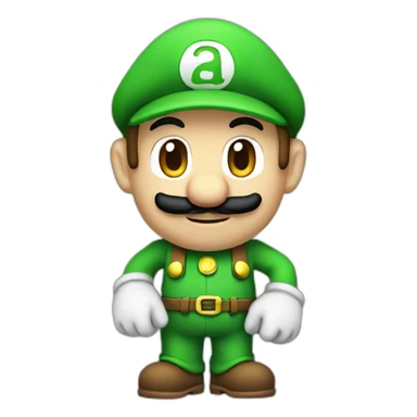 Luigi with a ra sticker