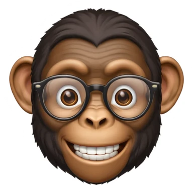 Chimpanzee with glasses sticker