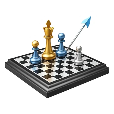 3d chessboard with arrow sticker