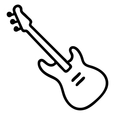 outlined electric bass guitar icon sticker
