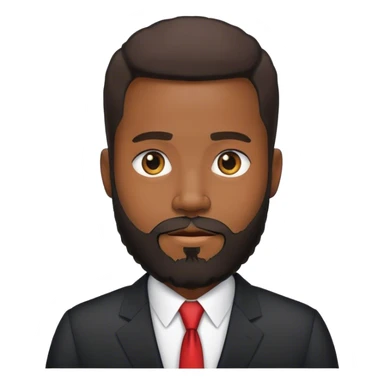 black hair beard business man  sticker