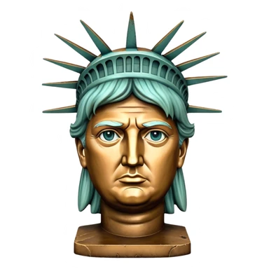 Statue of liberty with Donald Trump face sticker