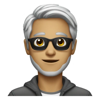 young man with sunglasses and grey hair sticker