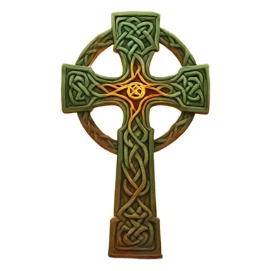 Celtic cross with Earth on fire  sticker