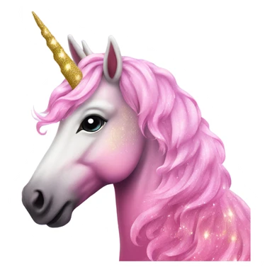 Pink ombre majestic unicorn with glitter  sticker