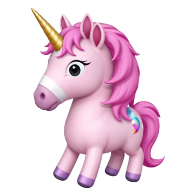 pink unicorn toy facing camera sticker