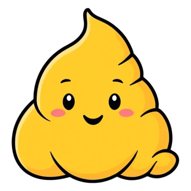golden poop with a smiley face sticker
