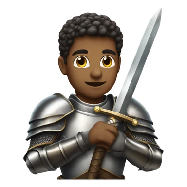 young knight with sword sticker