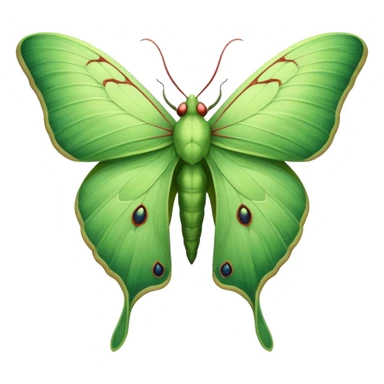 realistic luna moth sticker