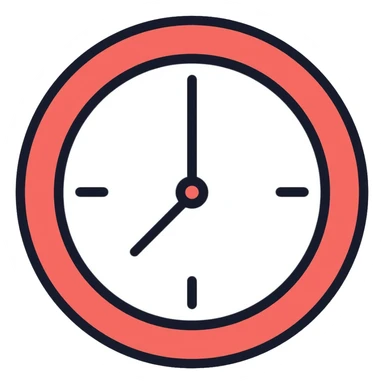 Clock face showing exactly 2 o'clock sticker