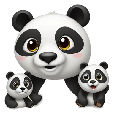 Panda bears travelling  sticker