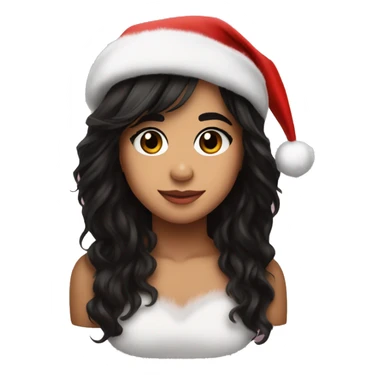 Camila Cabello with a Christmas hat sticker