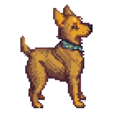 Toto the dog from Wizard of Oz, highly pixelated, standing sideways sticker