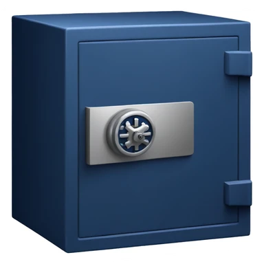 3d open isometric small safe in dark blue sticker