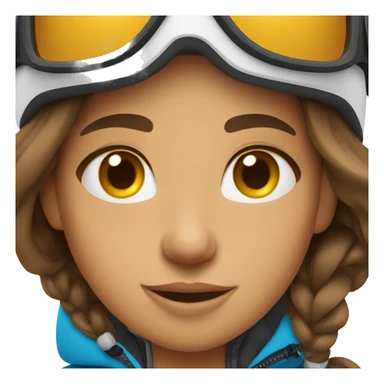 Brown hair girl on ski slopes sticker