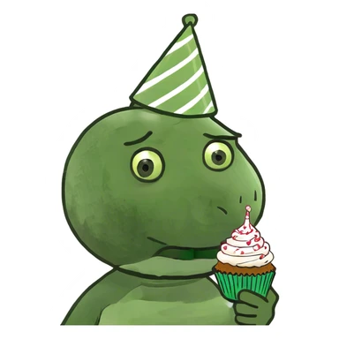 Birthday girl with cupcake sticker