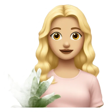 blond girl with aesthetic things sticker