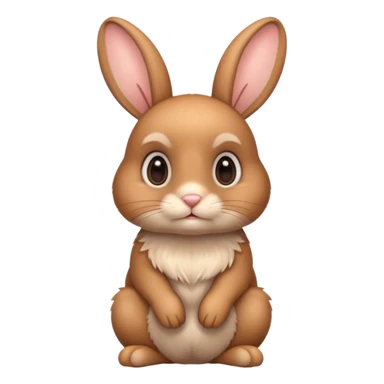 a sitting cute light brown bunny with big cute eyes  sticker
