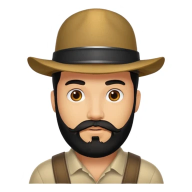 Hombre con barba negra sticker