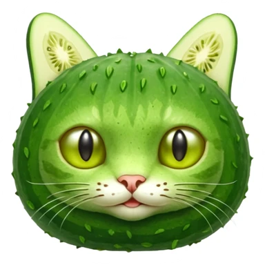 Cucumber cat put together  sticker