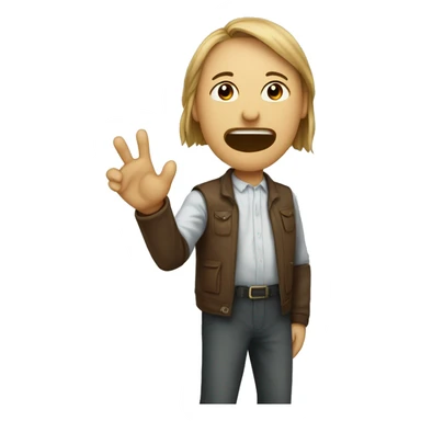 Humain se manquant de quelqu'un avec sa main en éventail devant son nez en tirant la langue sticker