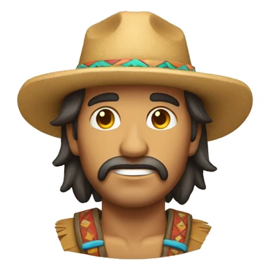 Hombre con indio con un trapo en la cabeza sticker