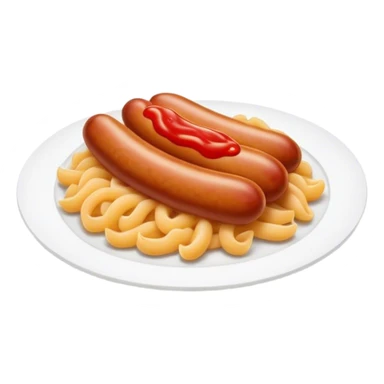 Fried sausage with macaroni and ketchup  sticker