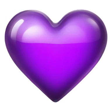 Shiny glass violet heart  sticker
