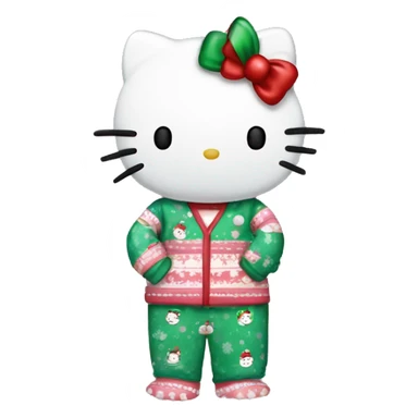 Hello Kitty with Christmas pjs sticker