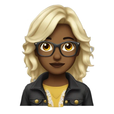 Blonde cowboy glasses and dark hair alternative girl   sticker