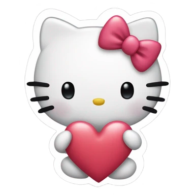 hello kitty with heart sticker