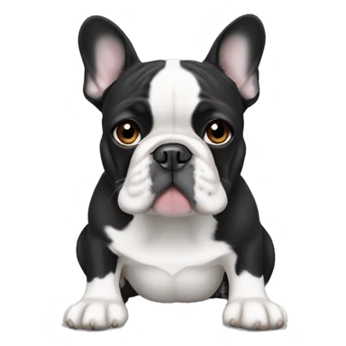 black and white english mixed french bulldog sticker