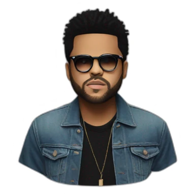 The Weeknd with his glasses sticker
