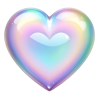 Sparkly glossy Pastel iridescent glass crystal glass heart sticker